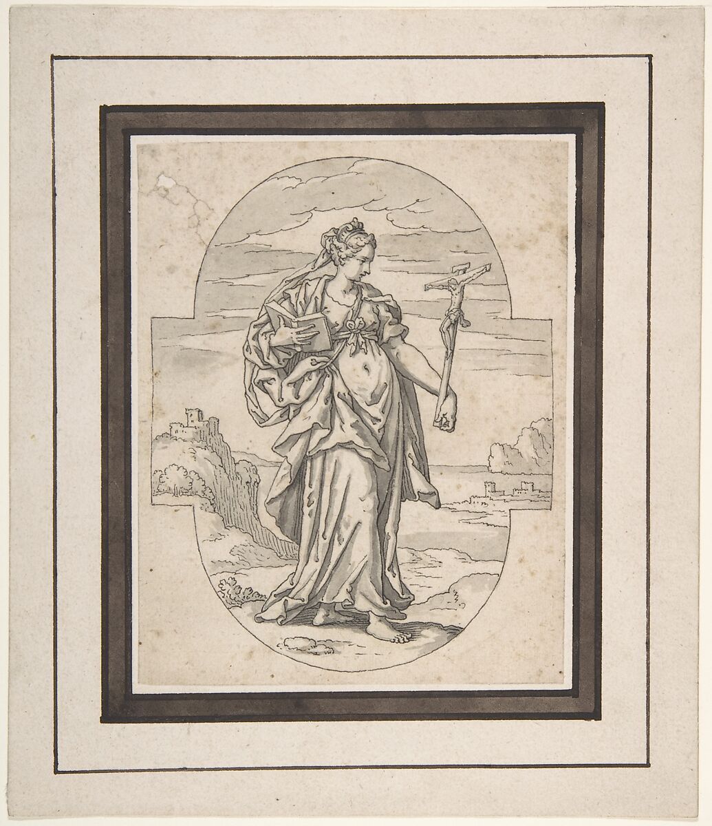 Allegory of Faith, Hans Friedrich Schorer (German, ca. 1609–1649, (active Augsburg)), Pen and black ink and gray wash 