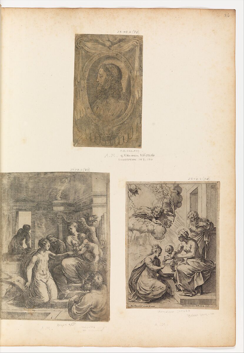 Mystic Marriage of St. Catherine, Andrea Schiavone (Andrea Meldola) (Italian, Zadar (Zara) ca. 1510?–1563 Venice), Etching 