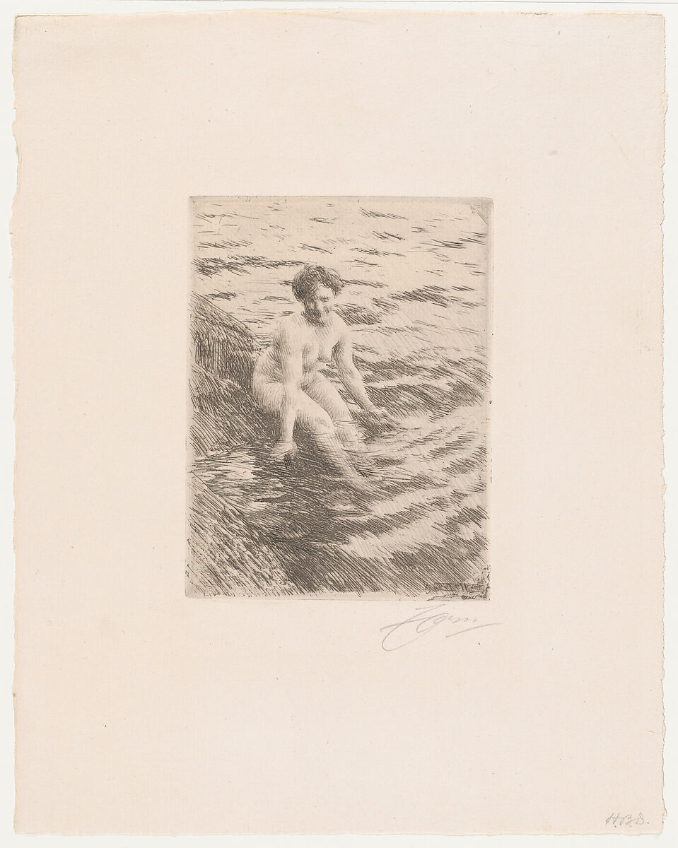 Wet, Anders Zorn (Swedish, Mora 1860–1920 Mora), Etching and drypoint, third state of three 