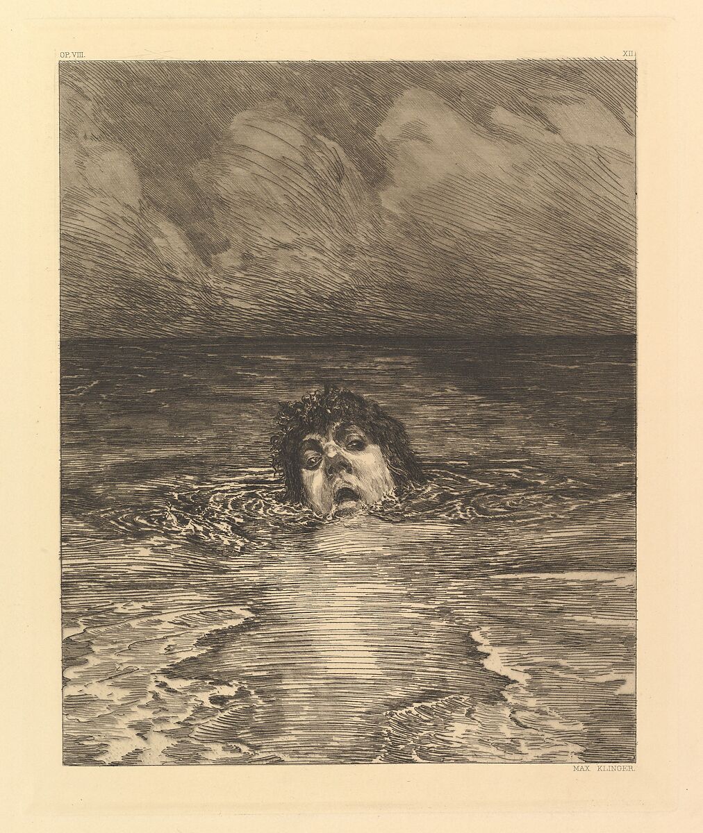 Going Under (from the series A Life), Max Klinger (German, Leipzig 1857–1920 Großjena), Etching and aquatint; final state of six 