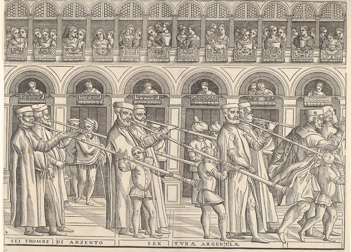 Procession of the Doge in Venice, Matteo Pagano (Italian, 1515–1588), Woodcut on eight sheets