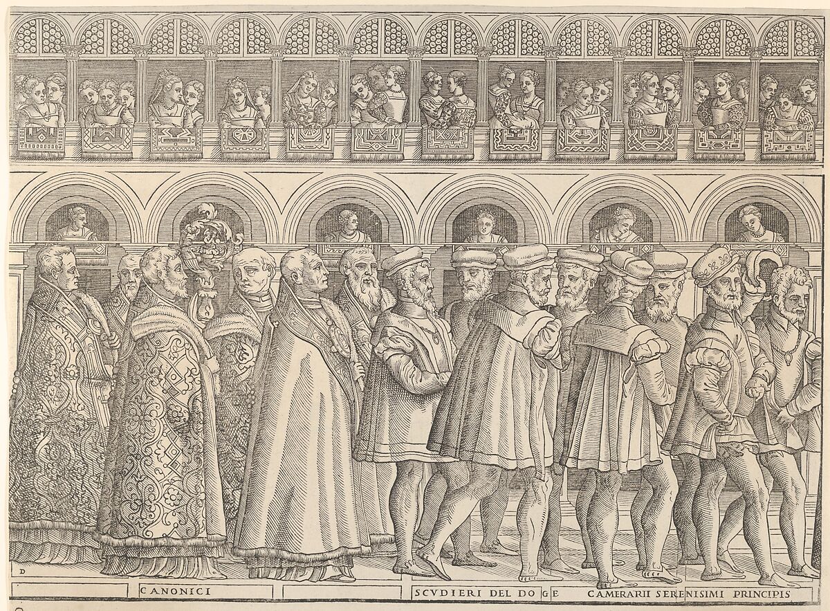 Procession of the Doge in Venice, Matteo Pagano (Italian, 1515–1588), Woodcut on eight sheets