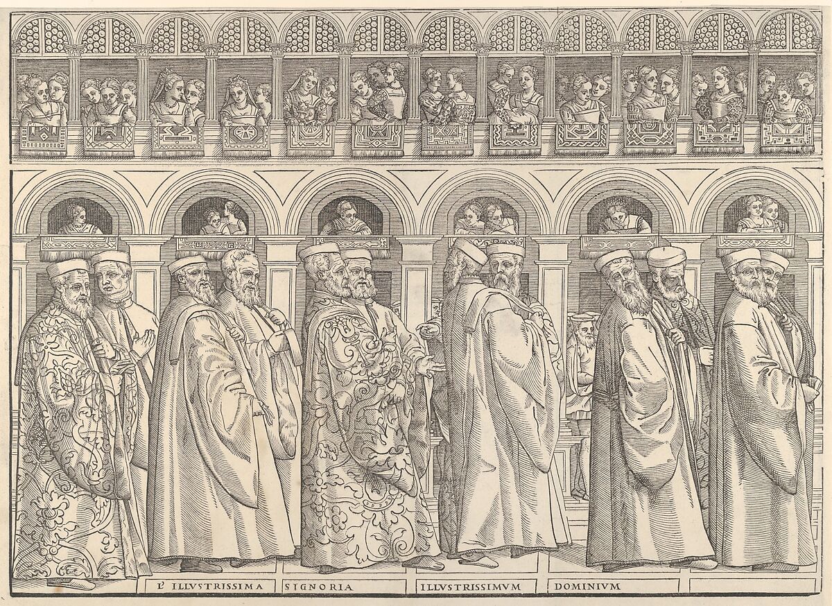 Procession of the Doge in Venice, Matteo Pagano (Italian, 1515–1588), Woodcut on eight sheets