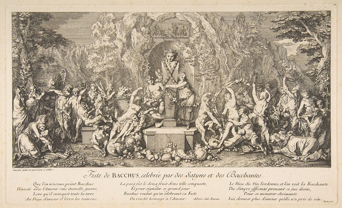 The Fête of Bacchus, Claude Gillot (French, Langres 1673–1722 Paris), Etching and engraving, fifth state 