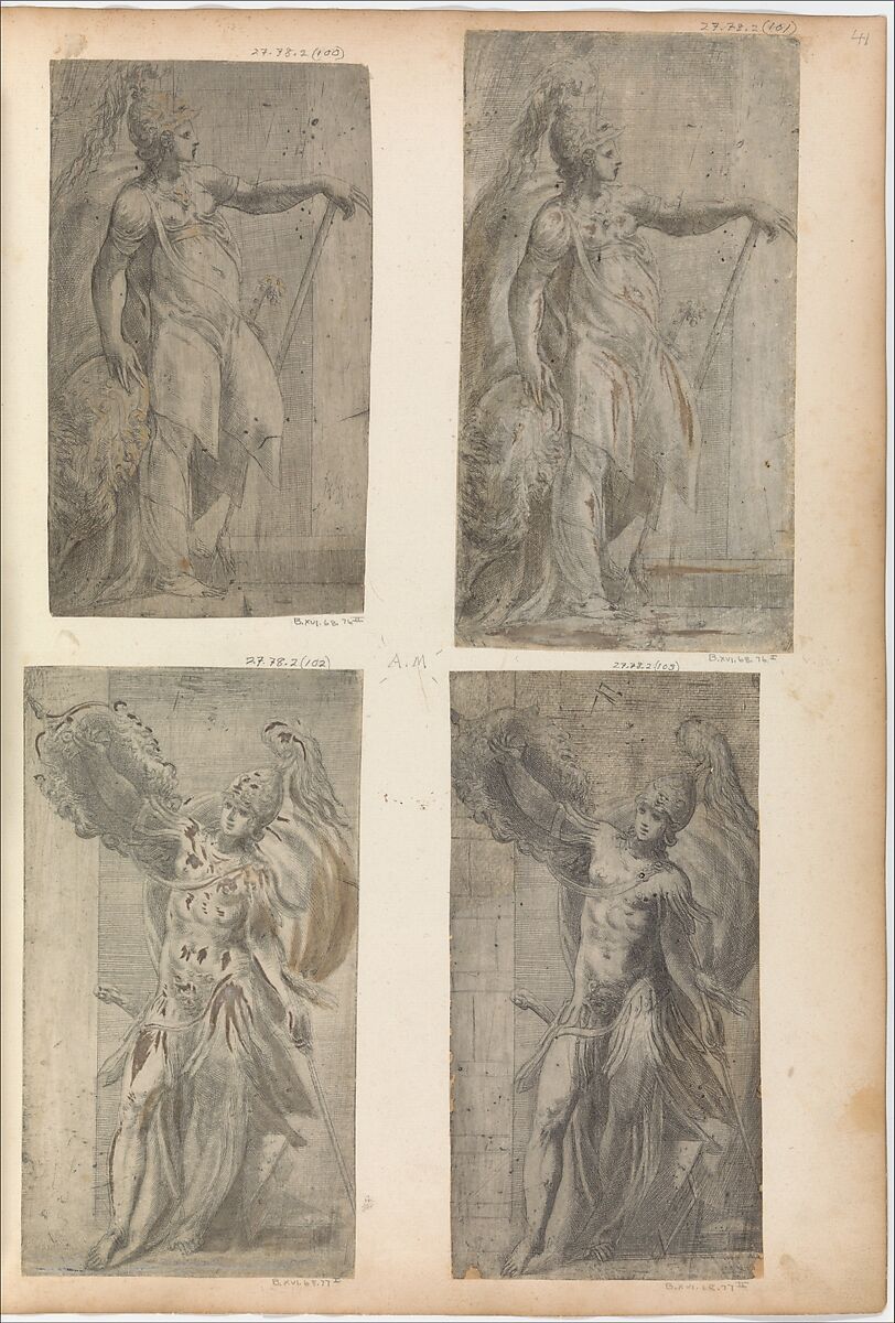 Bellona, Andrea Schiavone (Andrea Meldola) (Italian, Zadar (Zara) ca. 1510?–1563 Venice), Etching 
