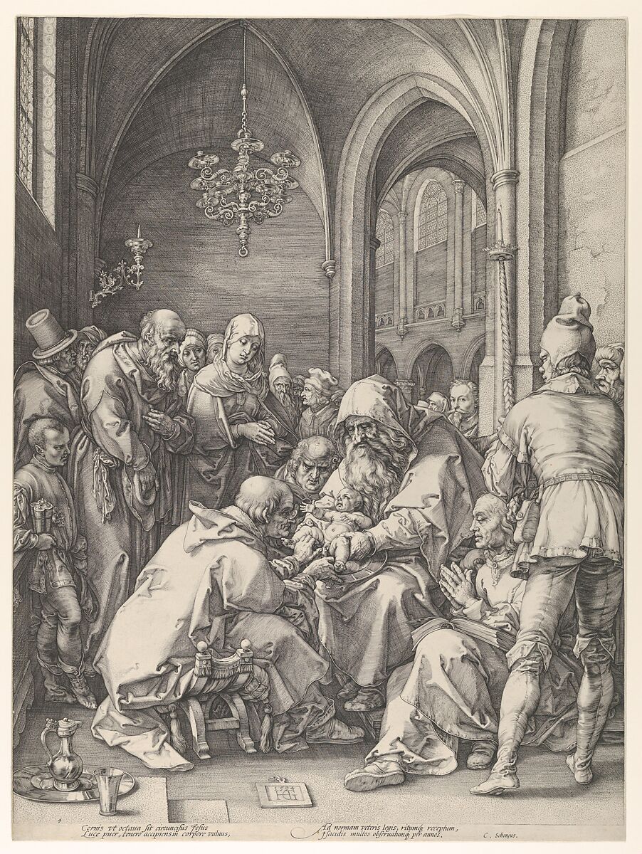 The Circumcision, Hendrick Goltzius (Netherlandish, Mühlbracht 1558–1617 Haarlem), Engraving; third state 
