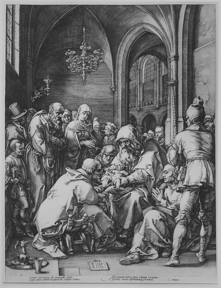 The Circumcision, from "The Life of the Virgin", Hendrick Goltzius (Netherlandish, Mühlbracht 1558–1617 Haarlem), Engraving; third state