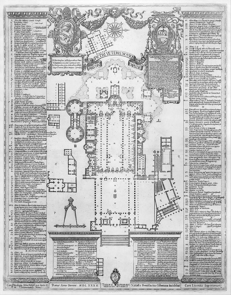 Basilica di S. Pietro in Vaticano (spine title), Giovanni Battista Costaguti the Elder (active first half of the 17th century), Engraving 