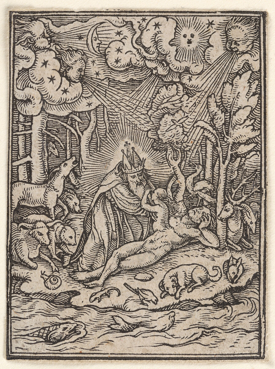 Creation of Eve, from The Dance of Death, Designed by Hans Holbein the Younger (German, Augsburg 1497/98–1543 London), Woodcut 