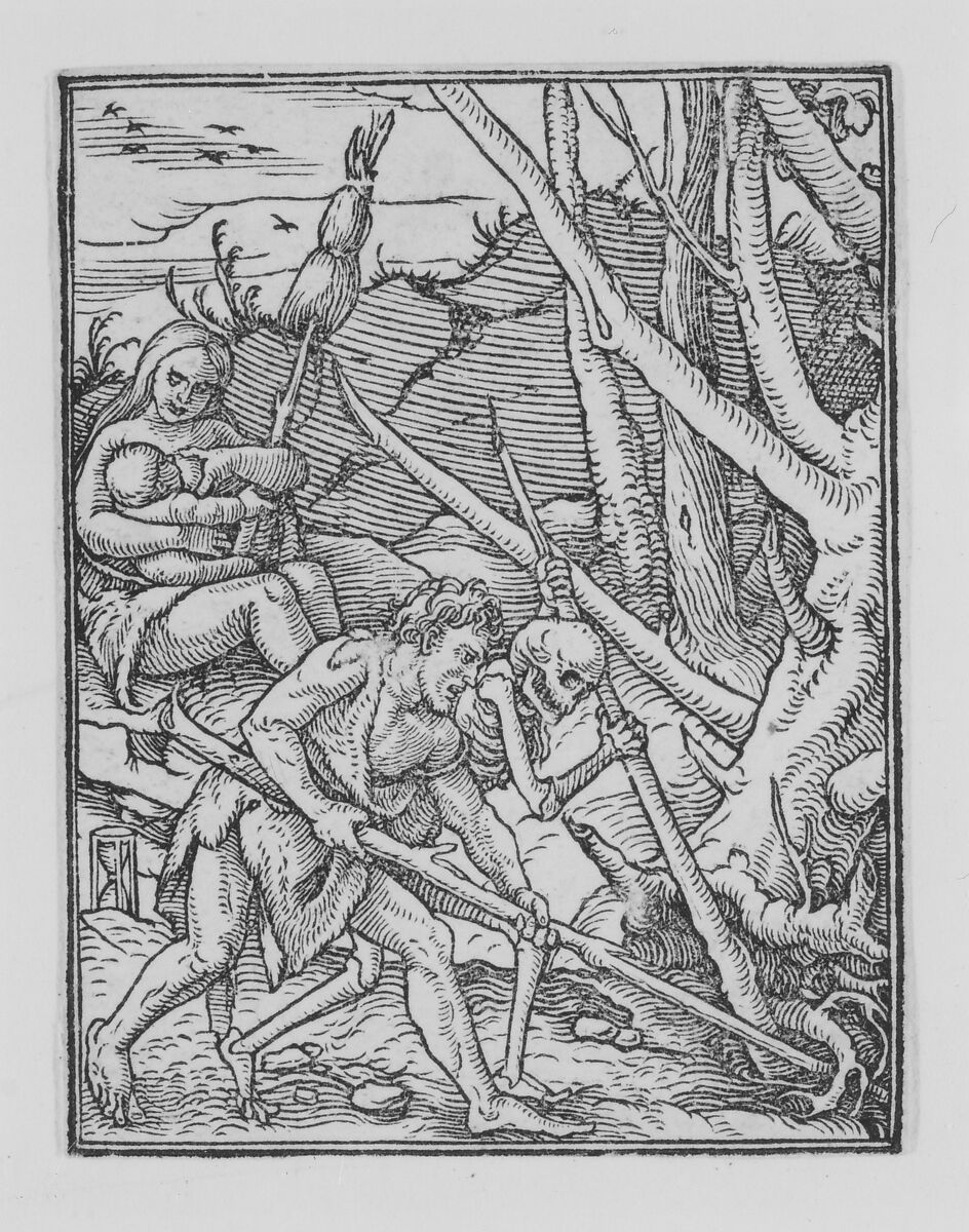 Adam Ploughing, from "The Dance of Death", Hans Holbein the Younger (German, Augsburg 1497/98–1543 London), Woodcut
