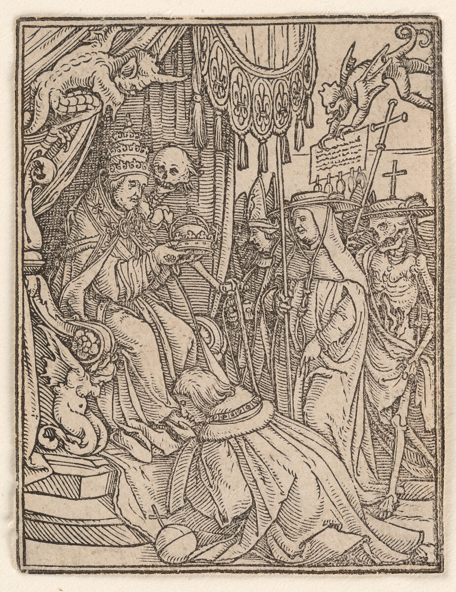 The Pope, from The Dance of Death, Designed by Hans Holbein the Younger (German, Augsburg 1497/98–1543 London), Woodcut 
