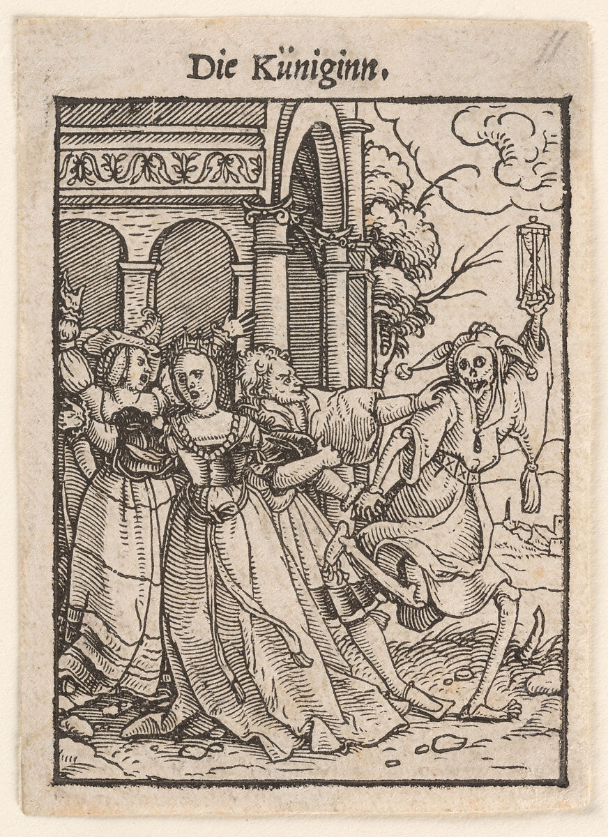 The Queen, from "The Dance of Death", Hans Holbein the Younger (German, Augsburg 1497/98–1543 London), Woodcut 