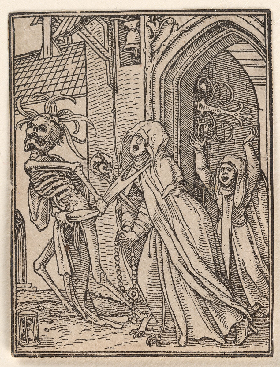 The Abbess, from The Dance of Death, Designed by Hans Holbein the Younger (German, Augsburg 1497/98–1543 London), Woodcut 