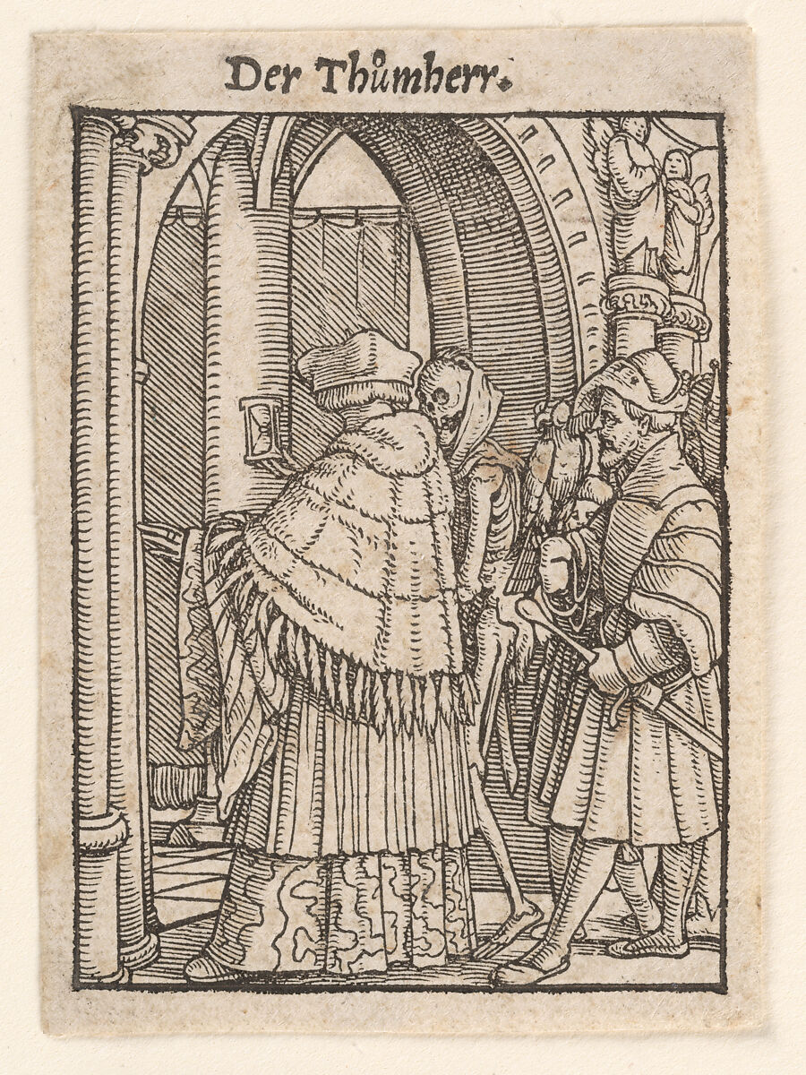 The Dean (or Canon), from "The Dance of Death", Hans Holbein the Younger (German, Augsburg 1497/98–1543 London), Woodcut 