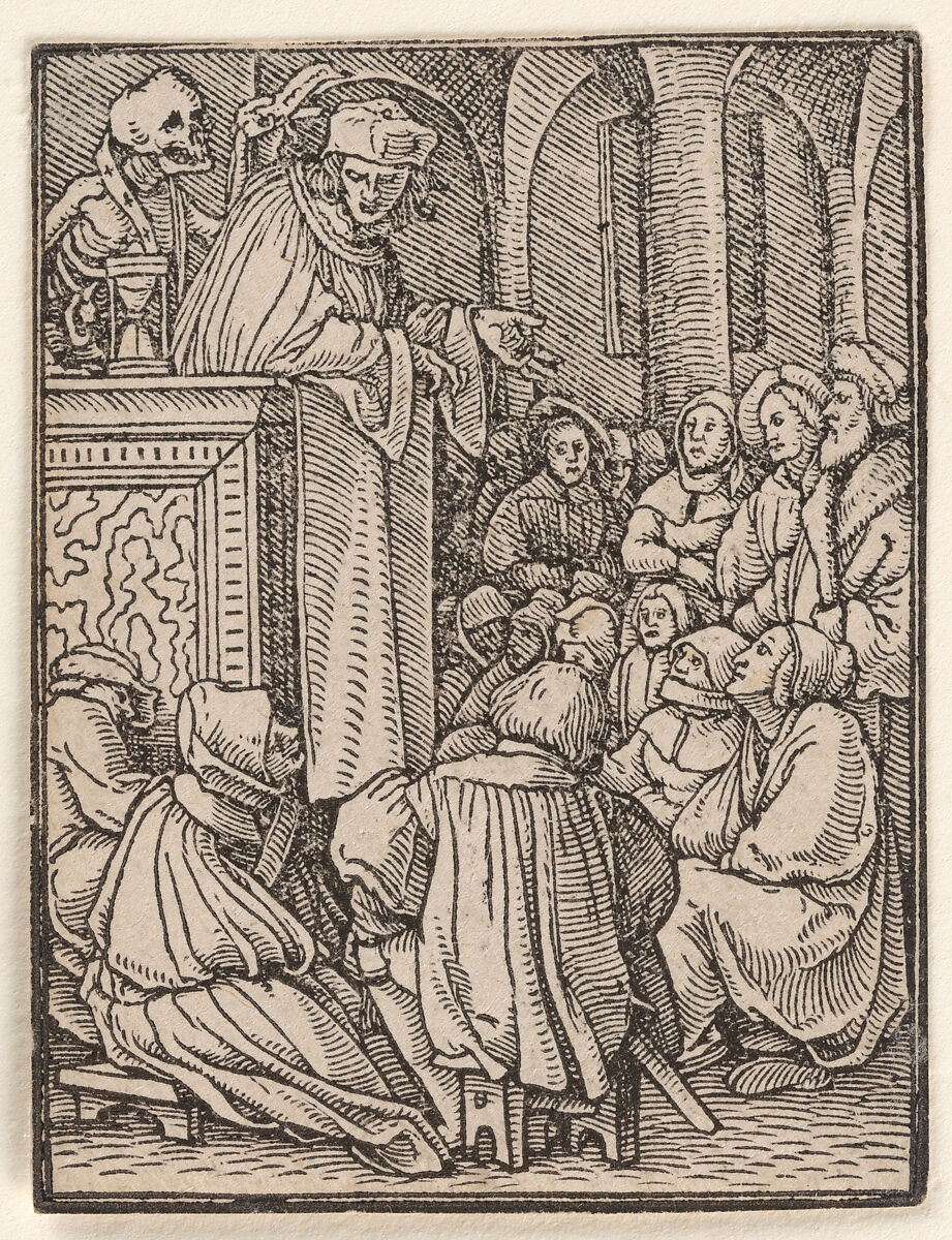 The Clergyman, from The Dance of Death, Hans Holbein the Younger (German, Augsburg 1497/98–1543 London), Woodcut 