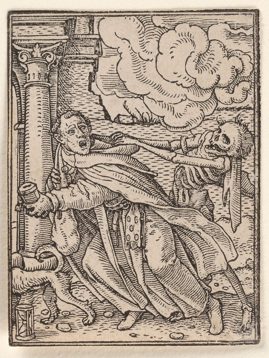 The Monk (or Mendicant), from "The Dance of Death", Hans Holbein the Younger (German, Augsburg 1497/98–1543 London), Woodcut 