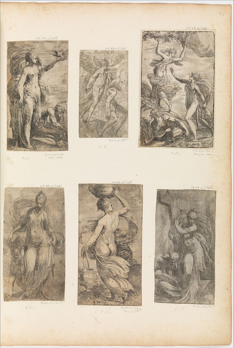 Apollo and Daphne, Etched by Andrea Schiavone (Andrea Meldola) (Italian, Zadar (Zara) ca. 1510?–1563 Venice), Etching 