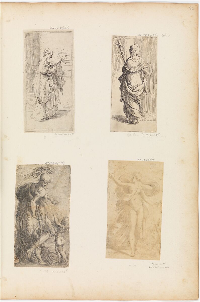 Mars and Cupid, Etched by Andrea Schiavone (Andrea Meldola) (Italian, Zadar (Zara) ca. 1510?–1563 Venice), Etching 