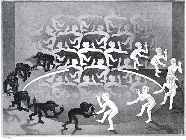 The Encounter, M. C. Escher (Dutch, 1898–1972), Lithograph 