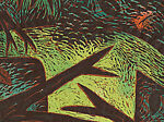 Thicket, Louisa Chase (American (born Panama), Panama City 1951–2016 East Hampton, New York), Woodcut with watercolor additions