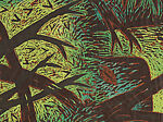 Thicket, Louisa Chase (American (born Panama), Panama City 1951–2016 East Hampton, New York), Woodcut with watercolor additions