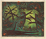 Thicket, Louisa Chase  American, born Panama, Woodcut with watercolor additions