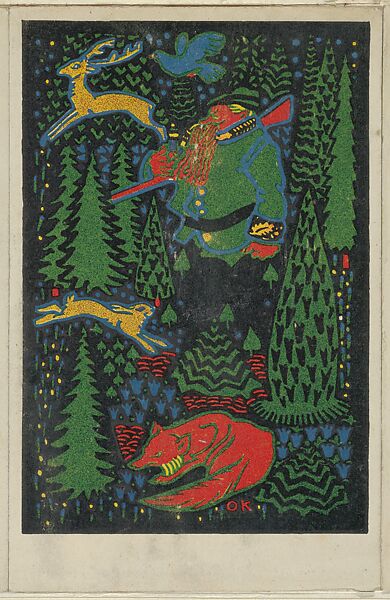 Hunter, Oskar Kokoschka (Austrian, Pöchlarn 1886–1980 Montreux), Color lithograph 