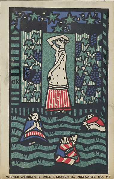 Woman with Three Children, Oskar Kokoschka (Austrian, Pöchlarn 1886–1980 Montreux), Color lithograph 