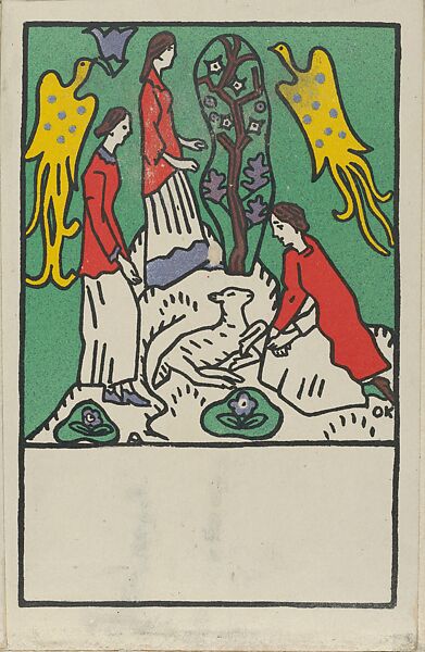 Easter Card, Oskar Kokoschka (Austrian, Pöchlarn 1886–1980 Montreux), Color lithograph 