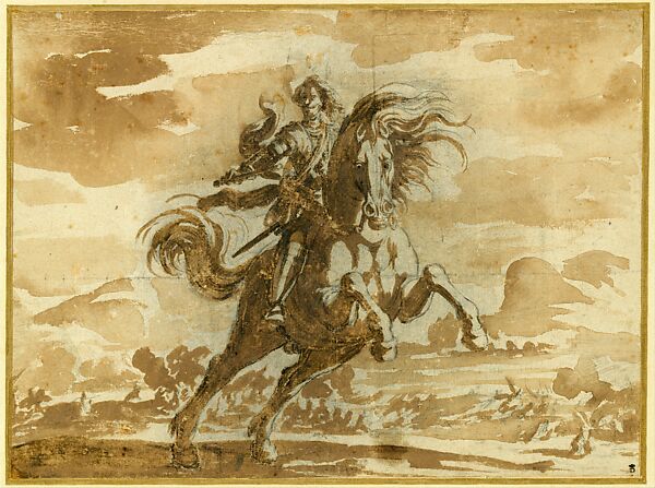 Equestrian portrait of Louis XIII of France Drawing by Pierre