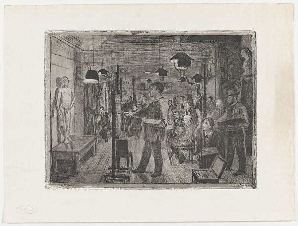 Free Art School Founded by Zahrtmann in Copenhagen in Protest Against the Official School, Paul Simon Christiansen (Danish, 1855–1933), Etching and drypoint 