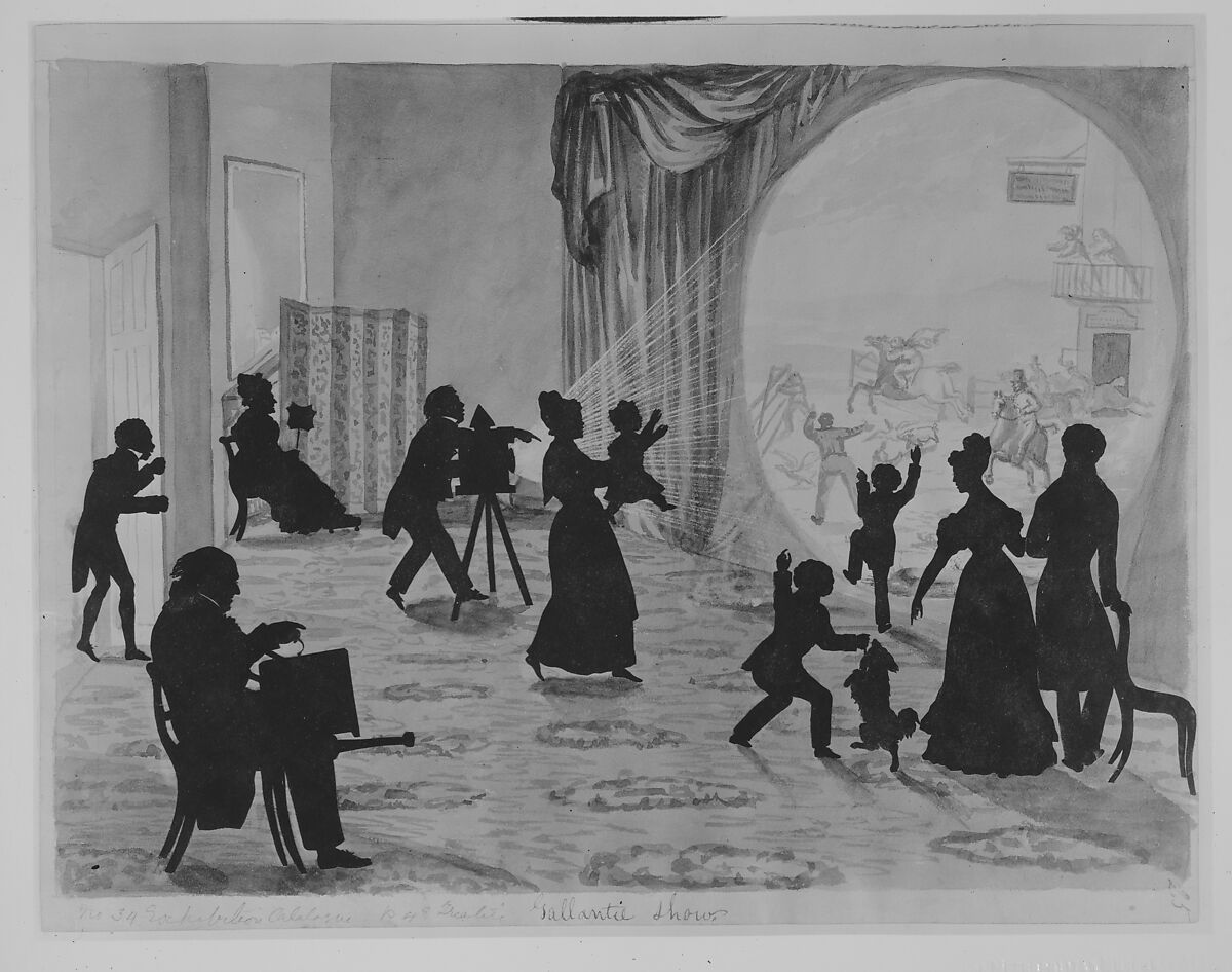 The Magic Lantern, Auguste Edouart (French, 1789–1861), Cut paper and wash