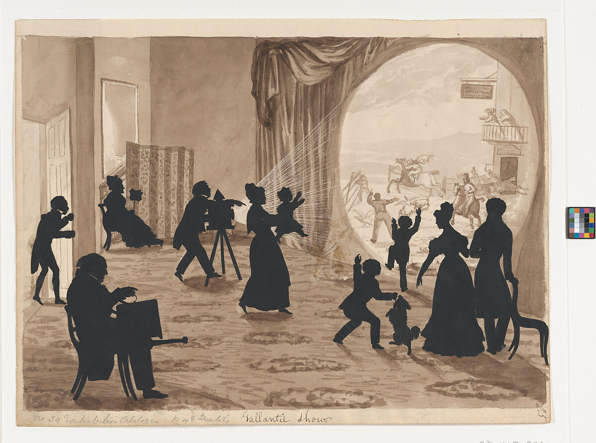 The Magic Lantern, Auguste Edouart (French, 1789–1861), Cut paper and wash