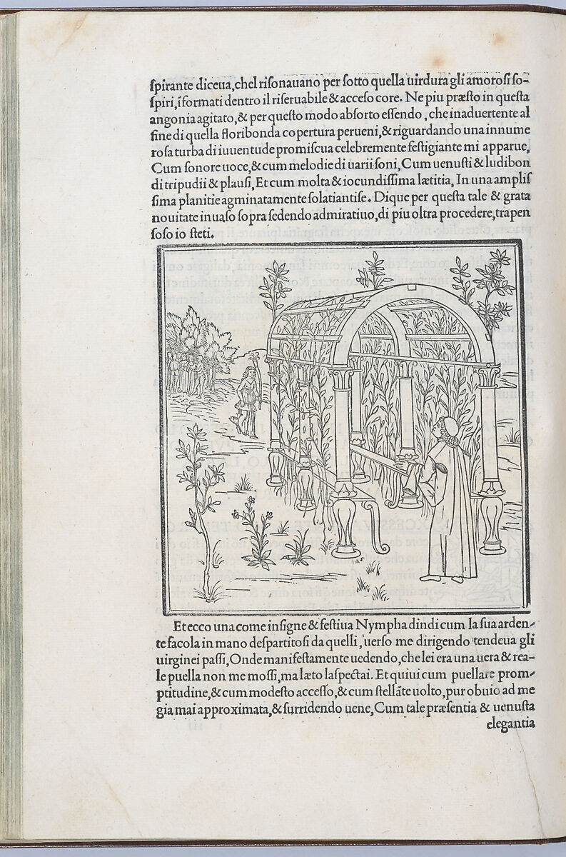 Hypnerotomachia Poliphili, Francesco Colonna (Italian, ca. 1453–1517), Printed book with woodcut illustrations