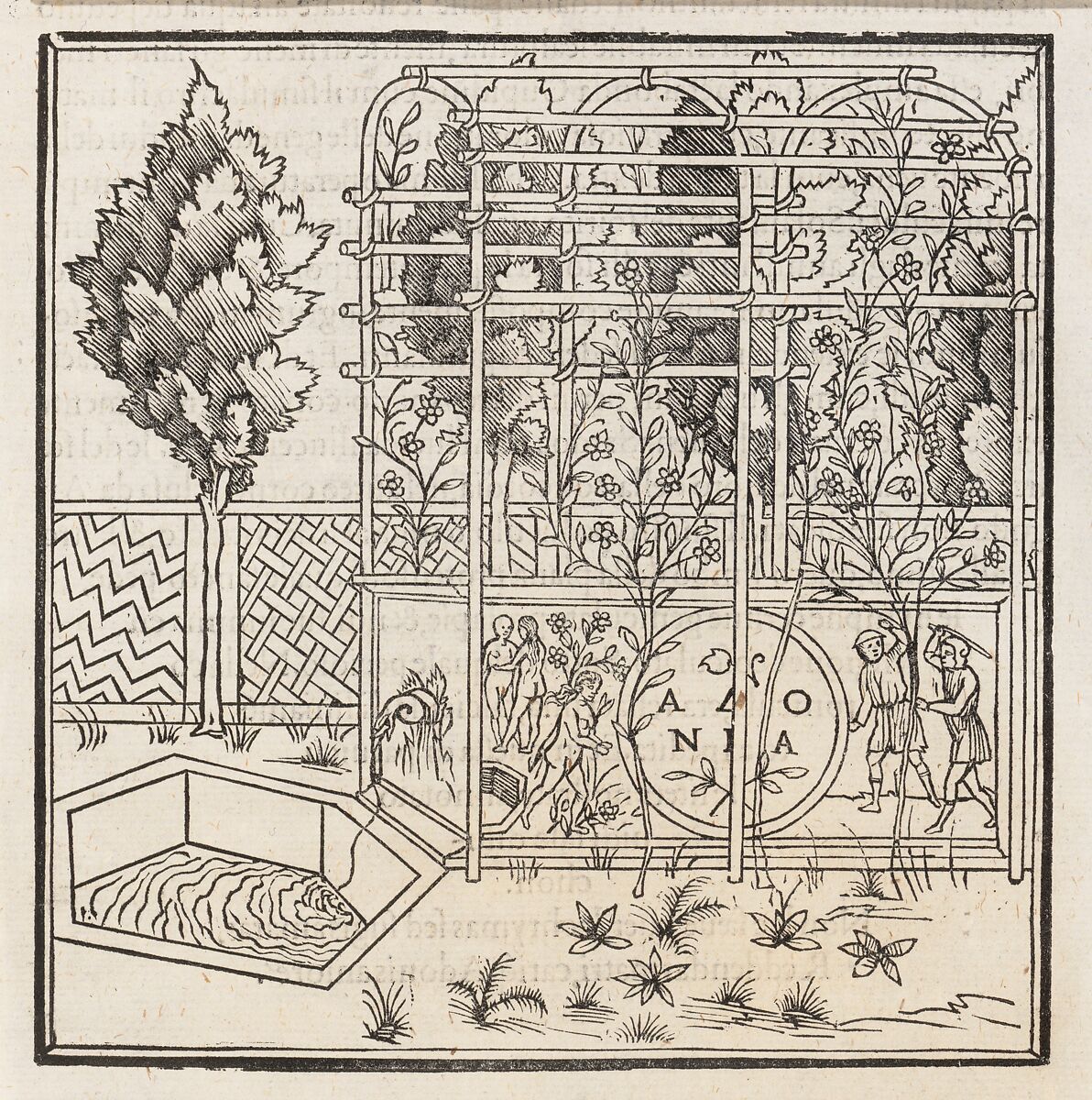 Hypnerotomachia Poliphili, Francesco Colonna (Italian, ca. 1453–1517), Printed book with woodcut illustrations