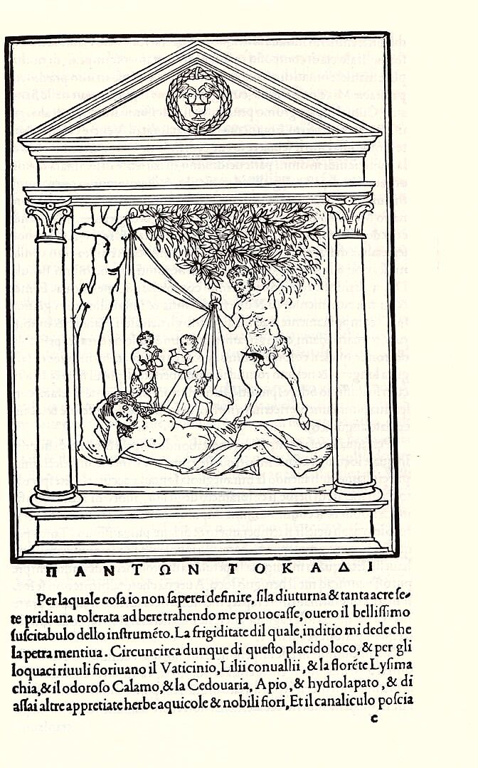 Hypnerotomachia Poliphili, Francesco Colonna (Italian, ca. 1453–1517), Printed book with woodcut illustrations