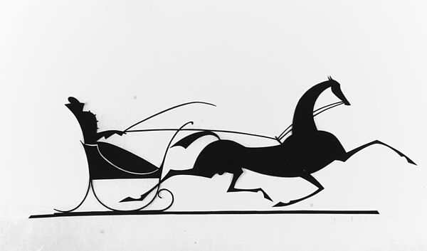 The Sleigh, Wilhelm Hunt Diederich (American (born Hungary), Szent-Grot 1884–1953 Tappan, New York), Cut paper silhouette 