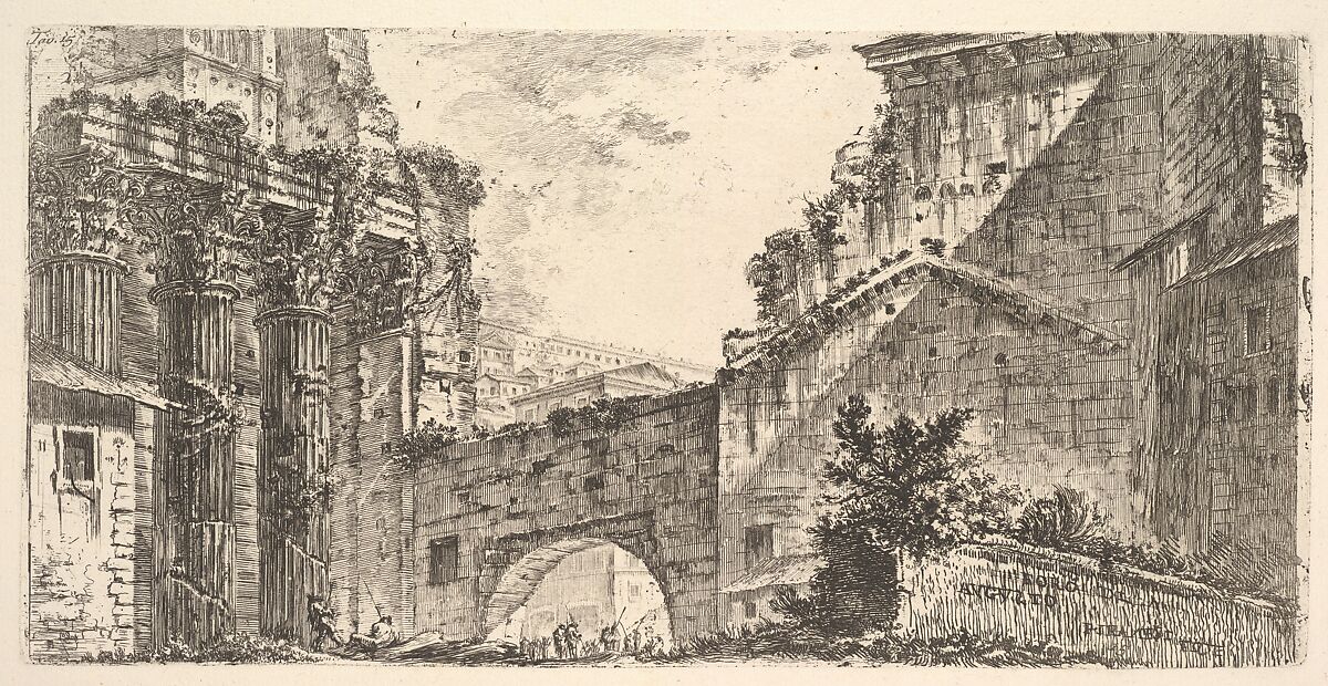 Plate 15: Forum of Augustus (Foro di Augusto), from "Antichità Romane de' Tempi della Repubblica, e de' primi Imperatori", Giovanni Battista Piranesi (Italian, Mogliano Veneto 1720–1778 Rome), Etching 