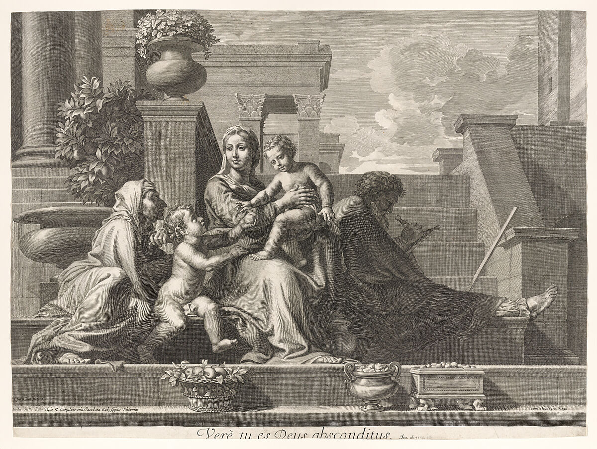 Holy Family on the Steps, Claudine Bouzonnet Stella  French, Engraving and etching