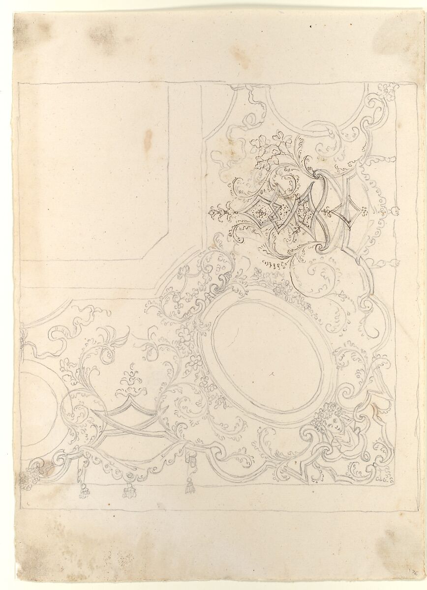 Design for Ceiling, Workshop of Leonardo Marini (Italian, Piedmontese documented ca. 1730–after 1797), Leadpoint or graphite; some pen and brown ink
