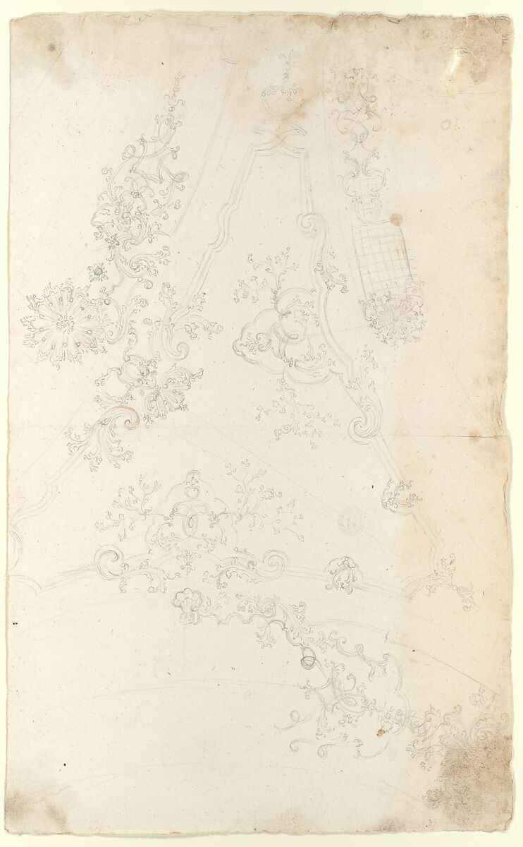 Design for Ceiling, Workshop of Leonardo Marini (Italian, Piedmontese documented ca. 1730–after 1797), Graphite or leadpoint