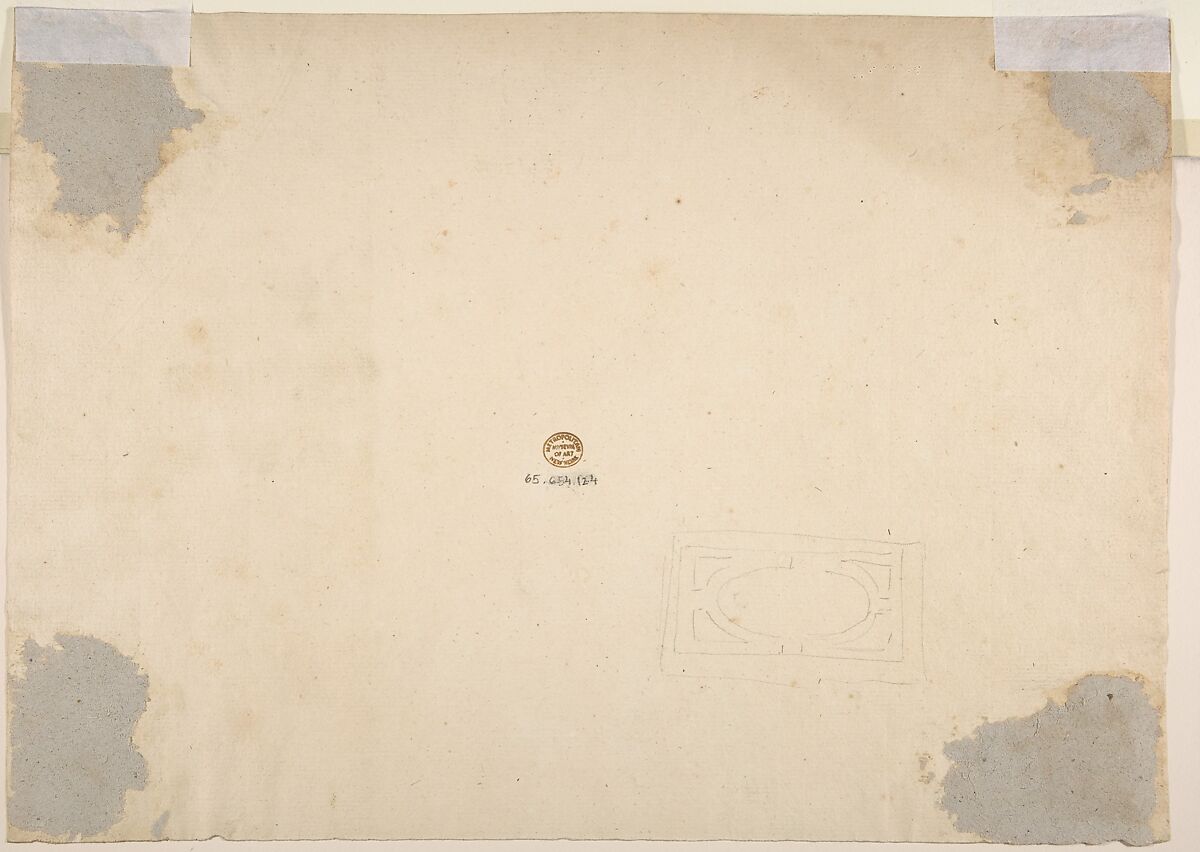 Design for Ceiling, Workshop of Leonardo Marini (Italian, Piedmontese documented ca. 1730–after 1797), Leadpoint or graphite with ruled and compass construction