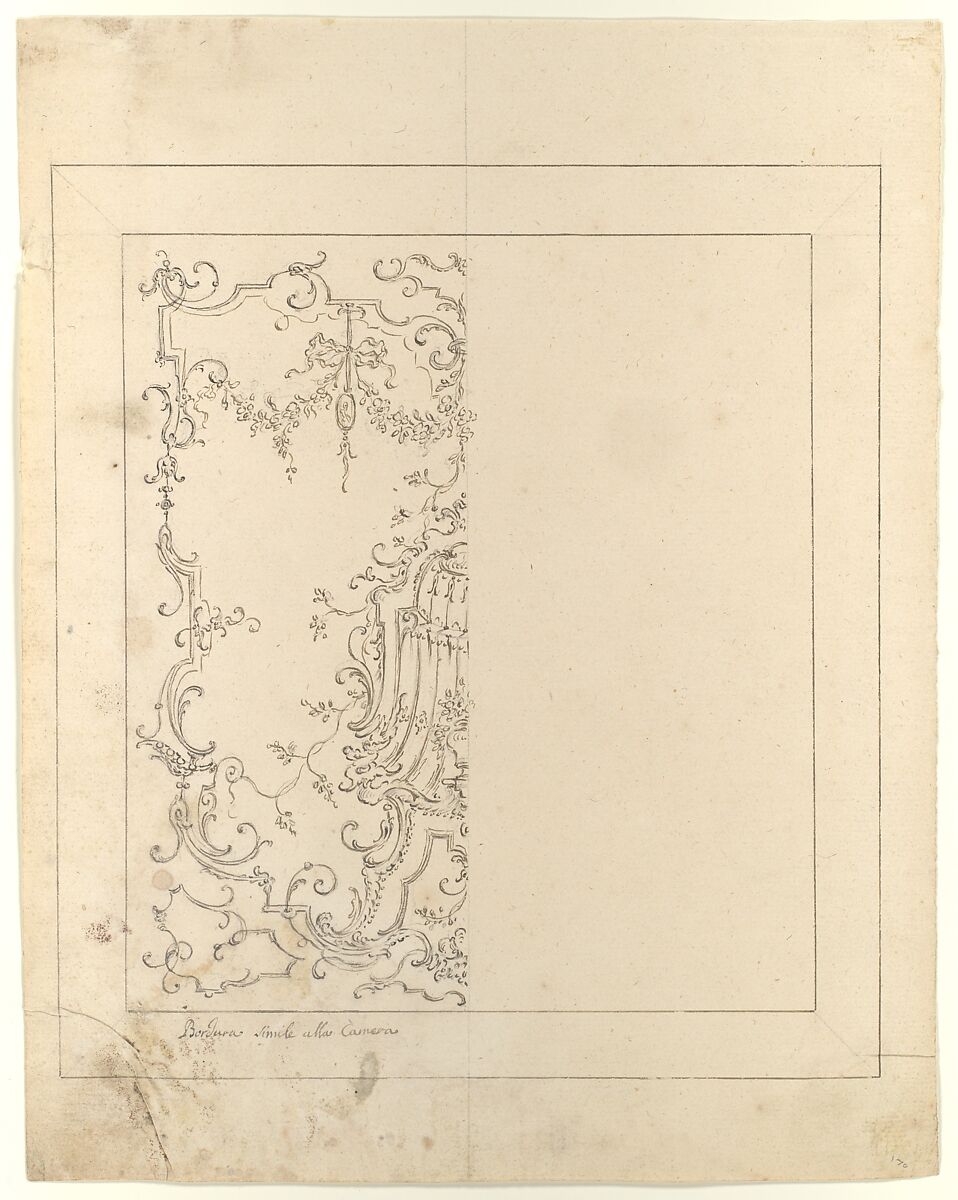 Wall Design, Workshop of Leonardo Marini (Italian, Piedmontese documented ca. 1730–after 1797), Pen and brown ink, over leadpoint or graphite, with ruled and compass construction