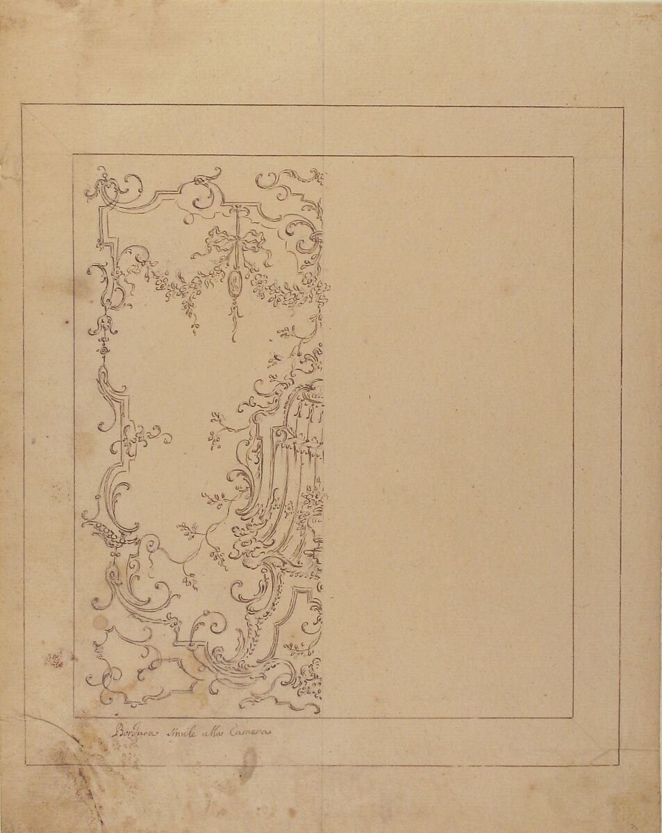Wall Design, Workshop of Leonardo Marini (Italian, Piedmontese documented ca. 1730–after 1797), Pen and brown ink, over leadpoint or graphite, with ruled and compass construction