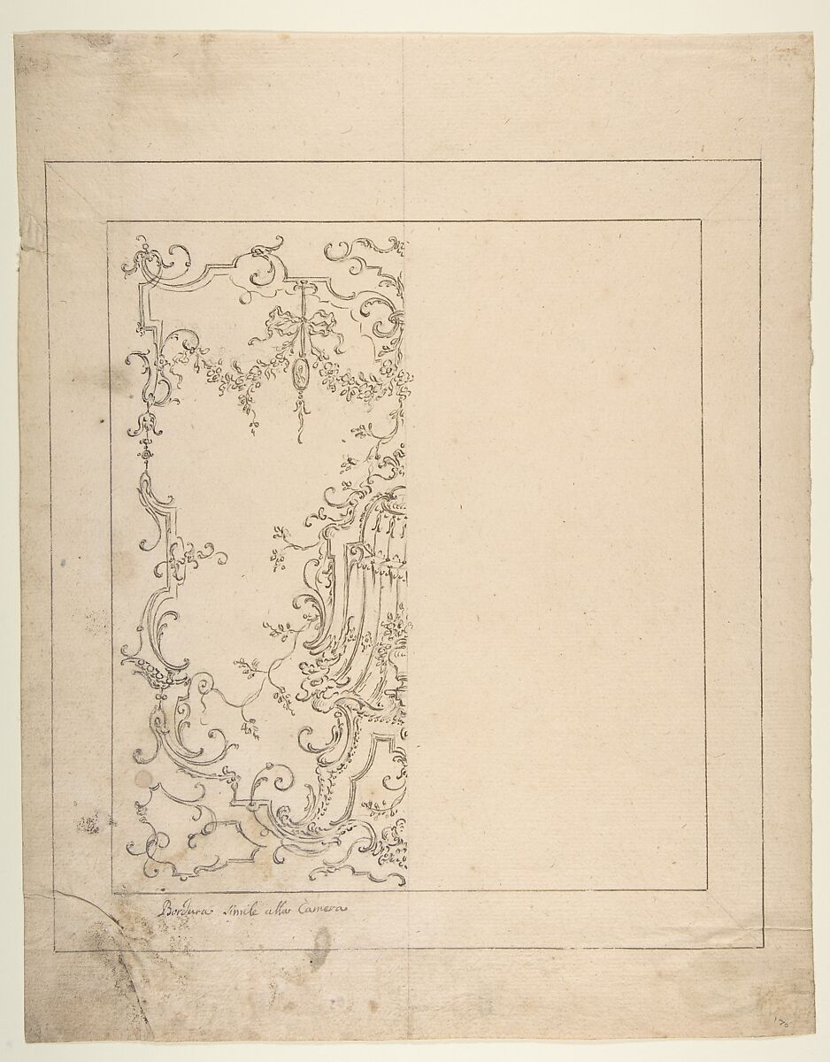 Wall Design, Workshop of Leonardo Marini (Italian, Piedmontese documented ca. 1730–after 1797), Pen and brown ink, over leadpoint or graphite, with ruled and compass construction 