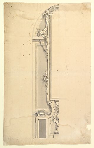 Design for Wall Decoration with Doors on both Sides of a Tall and Narrow Frame