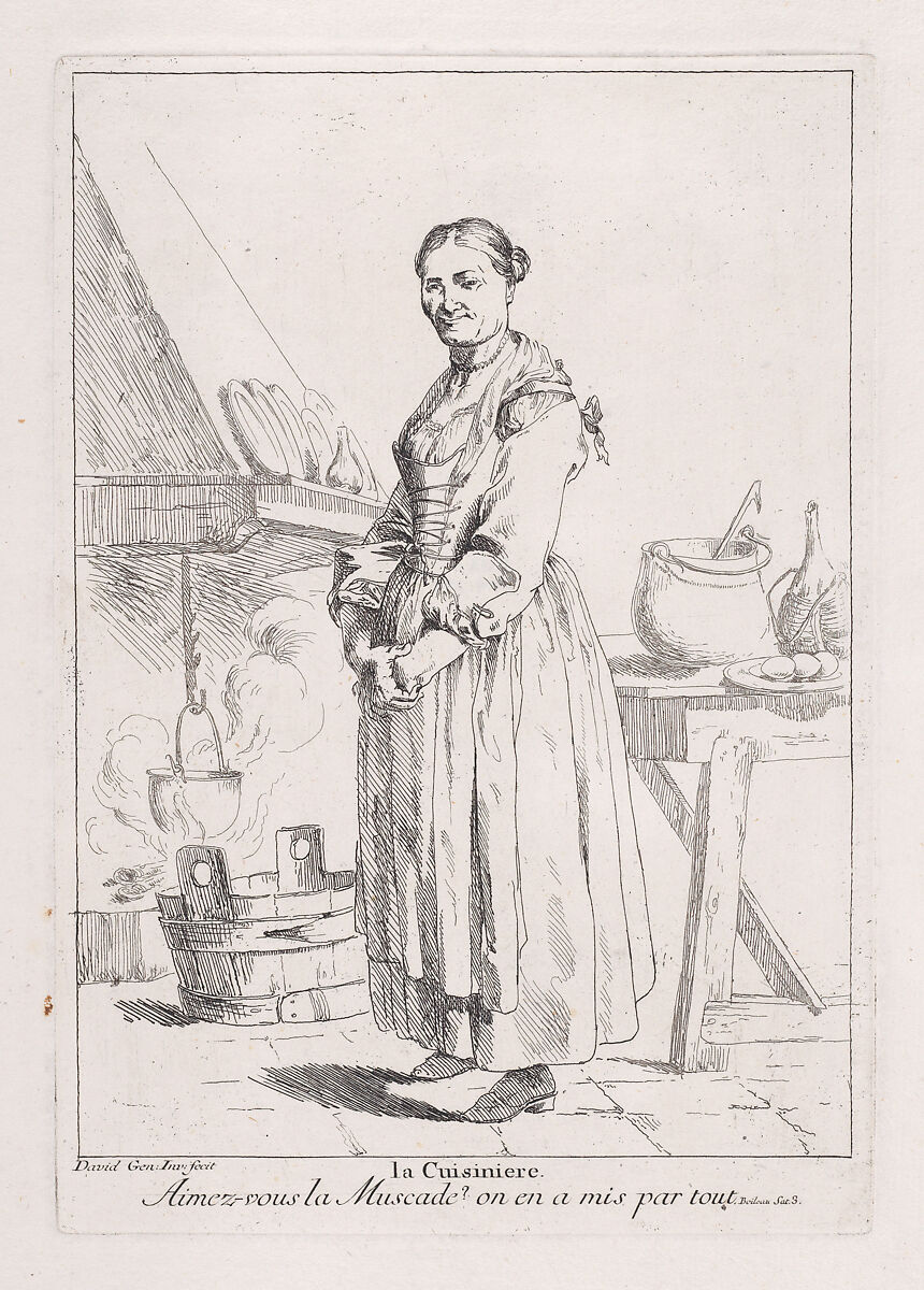 The Cook, Giovanni David (Italian, Cabella Ligure 1749–1790 Genoa), Etching; first state of two 