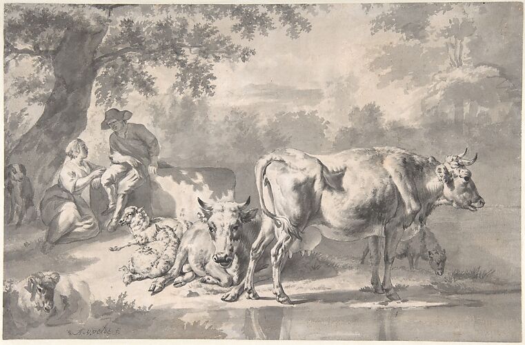 Peasants with Cattle and Sheep