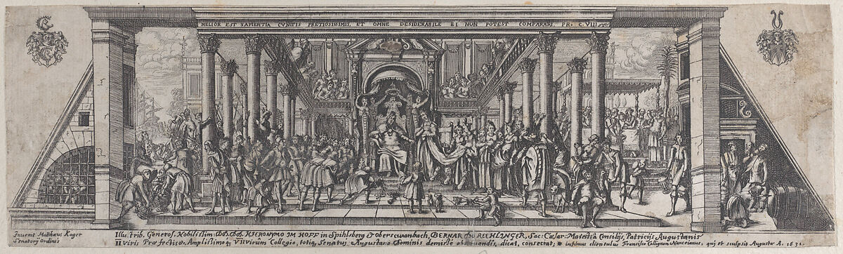 The Queen of Sheba before Solomon, François Collignon (French, Nancy ca. 1610–1687 Rome), Engraving 