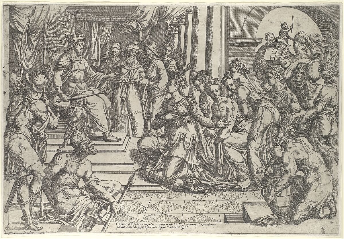 Solomon and the Queen of Sheba, Anonymous, French, School of Fontainebleau, 16th century, Engraving 